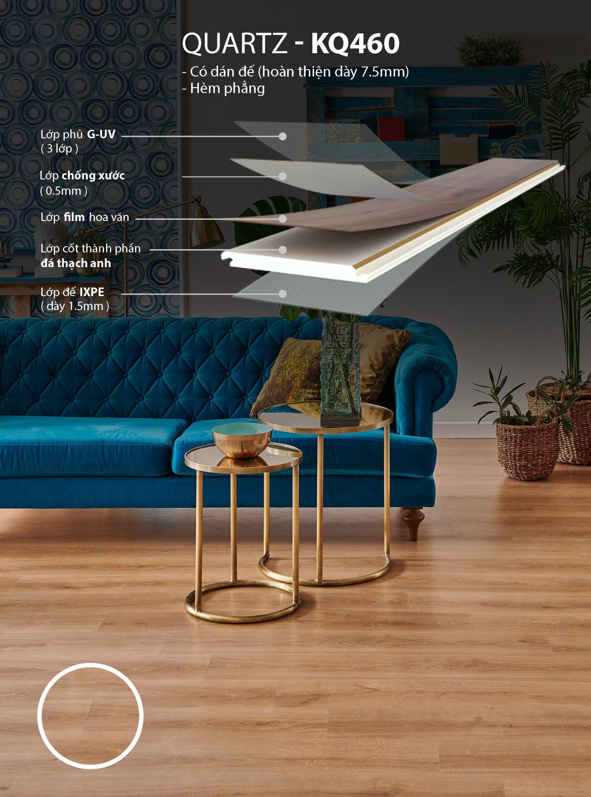 Sàn Đá Thạch Anh Quartz KQ460